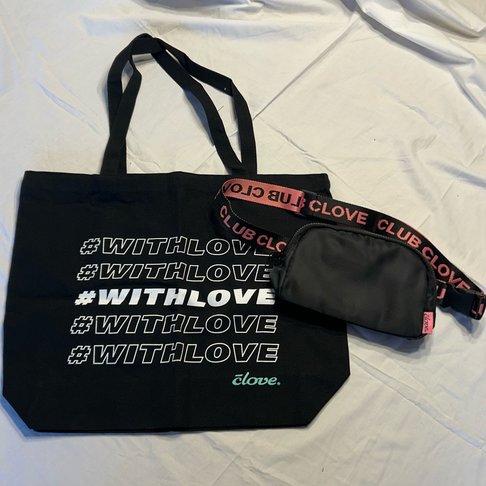 NWT Clove Black Tote and Fanny Pack Set